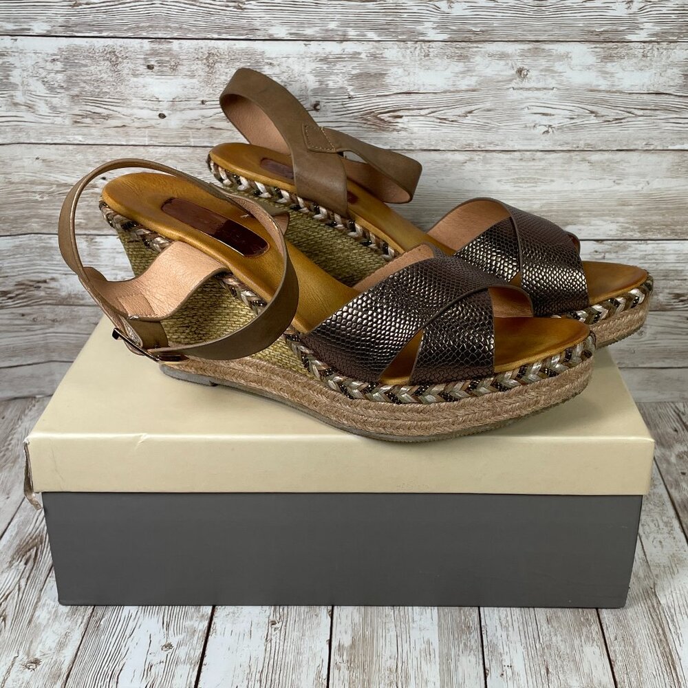 PATRIZIA by Spring Step Brigid Women's 9 (EUR 40) Brown Wedge Shoes Sandals EUC - Picture 2 of 9